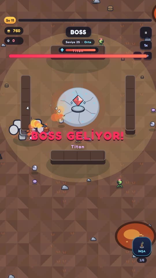 Boss savaşı: karanlıkta isimli dev boss ve kule ateşi